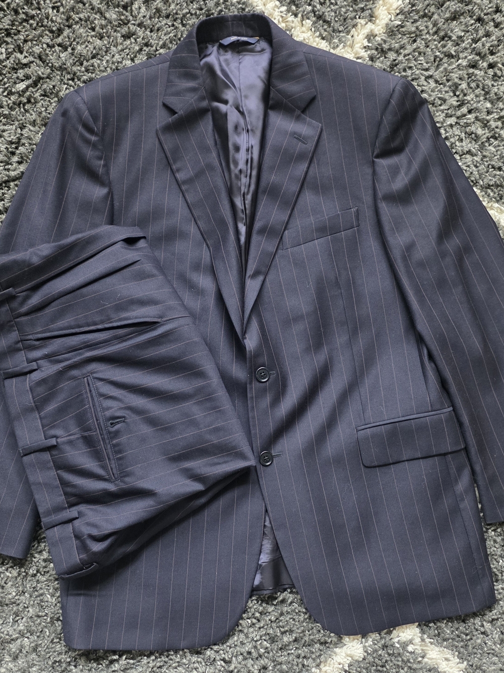 Brooks Brothers 1818 Madison  2PC Suit Mens 42R Blue Vitale Barberis Canonico